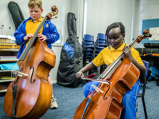 Strings lessons at St Michael's Primary Blacktown